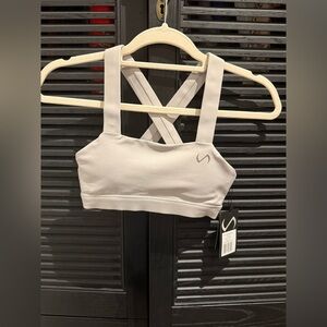 TLF Diamond Sports Bra in Silver Chrome NWT